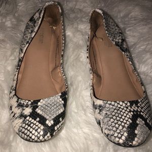 Snake print flats